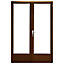 Porte fenêtre bois 2 vantaux ouverture à la française tirant droit 100 x h.215 cm Uw 1,6