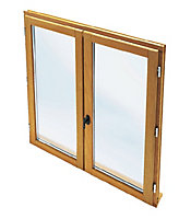 Porte fenêtre bois 2 vantaux tirant droit 120 x h.215 cm Uw 1,6