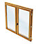 Porte fenêtre bois 2 vantaux tirant droit 120 x h.215 cm Uw 1,6