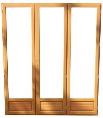 Porte Fenetre Bois 3 Vantaux  H215 X L180 Cotes Tableau Gd Menuiseries