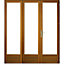 Porte fenêtre bois 3 vantaux ouverture à la française tirant droit 180 x h.215 cm Uw 1,6