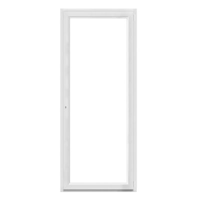 Porte fenêtre PVC 1 vantail tirant GoodHome blanc - l.80 x h.215 cm, tirant droit
