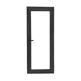 Porte fenêtre PVC 1 vantail tirant GoodHome gris - l.80 x h.215 cm, tirant droit