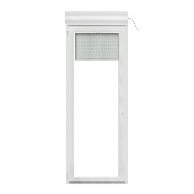 Porte fenêtre PVC 1 vantail tirant + volet roulant électrique GoodHome blanc - l.80 x h.205 cm, tirant gauche