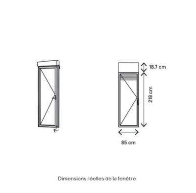 Porte fenêtre PVC 1 vantail tirant + volet roulant électrique GoodHome blanc - l.80 x h.215 cm, tirant gauche