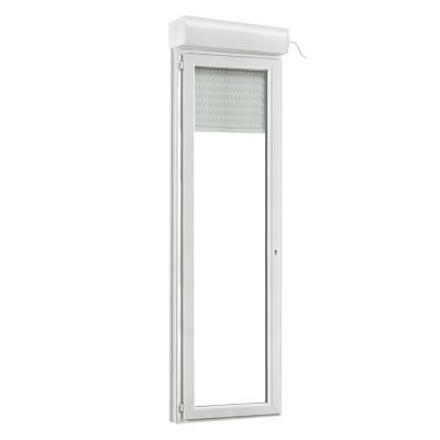Porte fenêtre PVC 1 vantail tirant + volet roulant électrique GoodHome blanc - l.80 x h.215 cm, tirant gauche