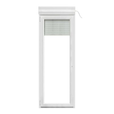 Porte fenêtre PVC 1 vantail tirant + volet roulant électrique GoodHome blanc - l.80 x h.215 cm, tirant gauche
