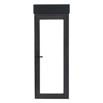 Porte fenêtre PVC 1 vantail tirant + volet roulant électrique GoodHome gris - l.80 x h.205 cm, tirant droit