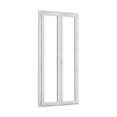 Porte fenêtre PVC 2 vantaux GoodHome blanc - 100 x h.205 cm, tirant droit