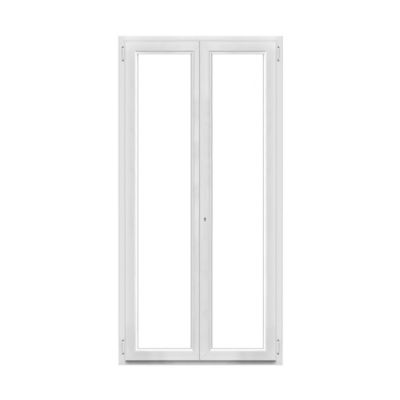 Porte fenêtre PVC 2 vantaux GoodHome blanc - 100 x h.205 cm, tirant droit
