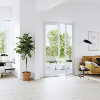 Image principale de Porte fenêtre PVC 2 vantaux GoodHome blanc - 100 x h.215 cm, tirant droit