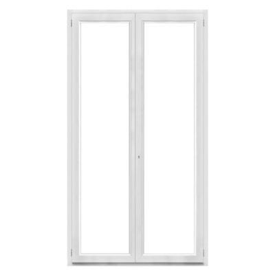 Porte fenêtre PVC 2 vantaux GoodHome blanc - l.120 x h.205 cm, tirant droit