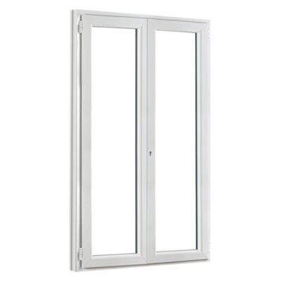 Porte fenêtre PVC 2 vantaux GoodHome blanc - l.120 x h.215 cm, tirant droit