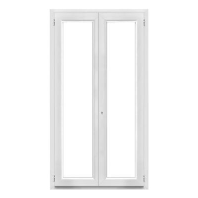 Porte fenêtre PVC 2 vantaux GoodHome blanc - l.120 x h.215 cm, tirant droit