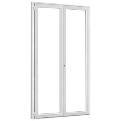 Porte fenêtre PVC 2 vantaux GoodHome blanc - l.120 x h.225 cm, tirant droit
