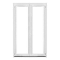 Porte fenêtre PVC 2 vantaux GoodHome blanc - l.140 x h.215 cm, tirant droit