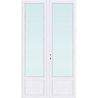 Porte-fenêtre pvc 2 vantaux tirant droit blanc - 120 x h.215 cm Uw 1,2
