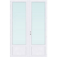 Porte fenêtre pvc 2 vantaux tirant droit blanc - 140 x h.215 cm Uw 1,2
