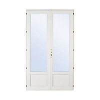 Porte fenêtre pvc 2 vantaux tirant droit Grosfillex blanc - 100 x h.205 cm Uw 1,3