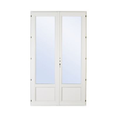 Porte fenêtre pvc 2 vantaux tirant droit Grosfillex blanc - 100 x h.215 cm Uw 1,3