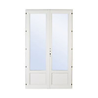 Porte fenêtre pvc 2 vantaux tirant droit Grosfillex blanc - 100 x h.215 cm Uw 1,3