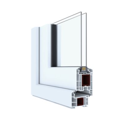 Porte fenêtre PVC 2 vantaux tirant + volet roulant électrique GoodHome blanc - l.120 x h.205 cm, tirant droit