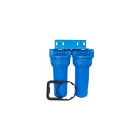 Porte filtre à eau double opaque avec cartouches filtration anti-boue anti-goût