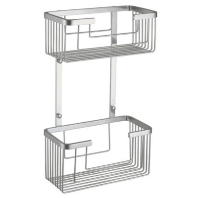 Porte-gel double rectangulaire GAL avec finition en aluminium brossé en aluminium Kibath