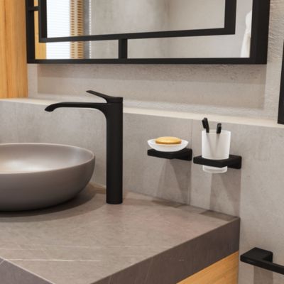Lot De 2 Gobelets Verre Mat 225 Ml - Empilables Montables Mur - Pour Salle De Bain Famille - Design Moderne
