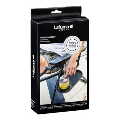 Porte gobelet relaxe Lafuma gris anthracite l.30cm x H.7cm