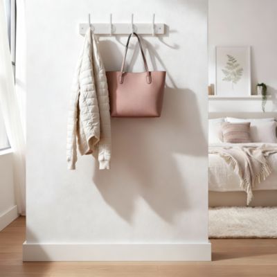 Porte-manteau à fixer blanc Form Fresno 4 têtes