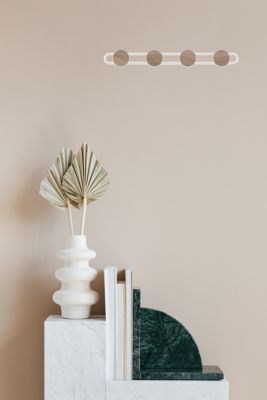 Porte-manteau à fixer Elyna 4 têtes bois et blanc