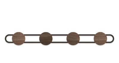 Porte-manteau à fixer Elyna 4 têtes bois et noir