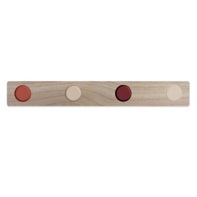 Porte-manteau à fixer Erika 4 têtes bois et rose