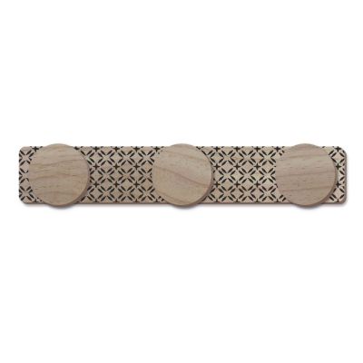 Porte-manteau à fixer Helga 3 têtes bois