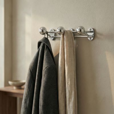 Porte-manteau à fixer métal chromé Form Lodz 3 têtes