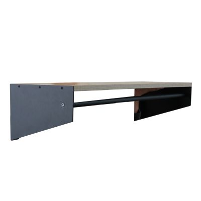 Porte-manteau mural avec étagère et penderie en métal noir et effet bois L. 90 cm Homesight Steff