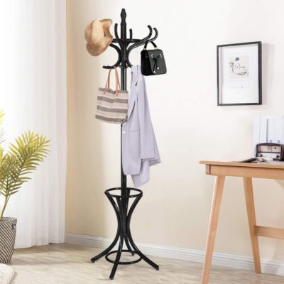 Porte-manteau Décoratif Avec 10 Crochets Et Base En Ardoise - Support Métal Stable Pour Entrée Ou Bureau
