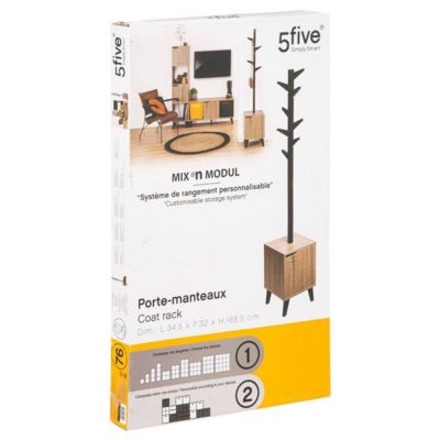 Meuble TV Style Chêne Naturel Et Noir - Dimensions 100.8x32x47 Cm - Structure Panneau Aggloméré - Pieds En Pin