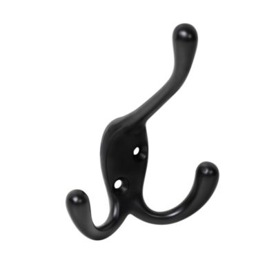 Porte-manteaux triple Hardwarexchange lot de 12 zamac noir mat 100 mm mural