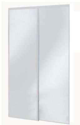 Porte miroir de placard coulissantes H. 250 cm cadre acier gris vendue par 2