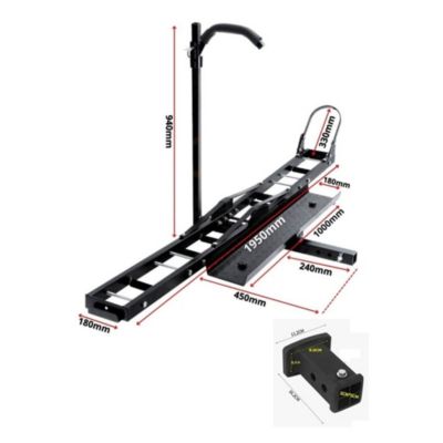 Porte-Moto Attelage Scooter avec Rampe de chargement 227kg + Adaptateur 2'' 90x55mm ZZTEST2