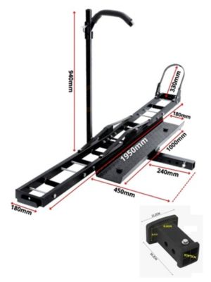 Porte-Moto Attelage Scooter avec Rampe de chargement 227kg + Adaptateur 2'' 90x55mm