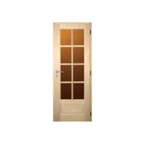 Porte nue, sans cadre, bois Bouleau : 8 carreaux, Traverse droite, 83 cm en rive droite