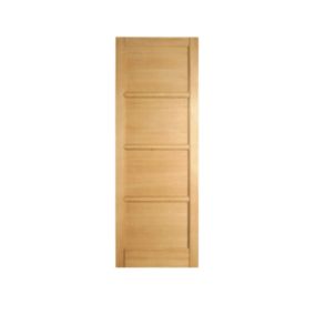 Porte nue, sans cadre, bois Erable, 63 cm, 4 panneaux, rive droite