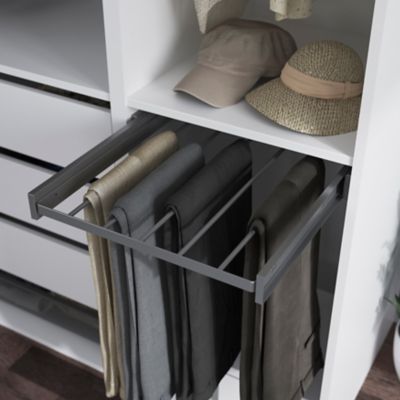 Porte pantalons coulissant en acier gris 5 barres GoodHome Atomia L. 46,4 x P. 51 cm