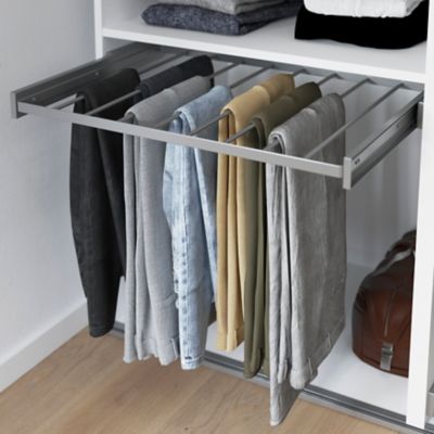 Porte-pantalons coulissant en acier gris 8 barres GoodHome Atomia L.71,4 x P. 45 cm