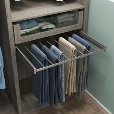 Porte-pantalons coulissant en acier gris 8 barres GoodHome Atomia L.71,4 x P. 51 cm
