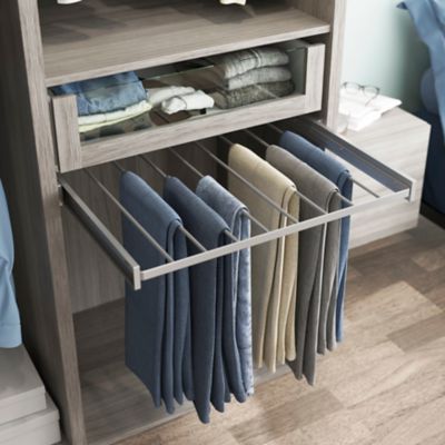 Porte-pantalons coulissant en acier gris 8 barres GoodHome Atomia L.71,4 x P. 51 cm