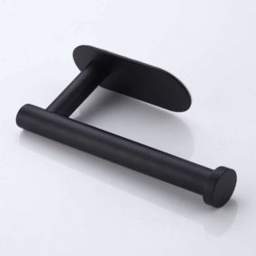 Porte Papier Toilette Auto-Adhésif Noir - En Acier Inoxydable - Pas De Perçage Nécessaire, Forte Adhérence Et Imperméable.